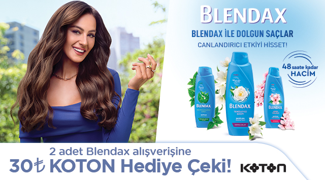 2 adet ve üzeri Blendax Ürün Alışverişinize 30 TL KOTON HEDİYE ÇEKİ kampanyası