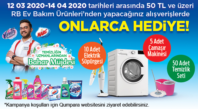 50 TL ve Üzeri Reckitt Benckiser Ürünleri Alışverişinize ÇEKİLİŞ HAKKI kampanyası