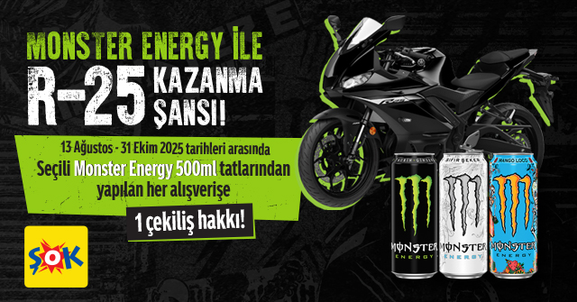 Monster Alışverişinize ÇEKİLİŞ HAKKI kampanyası
