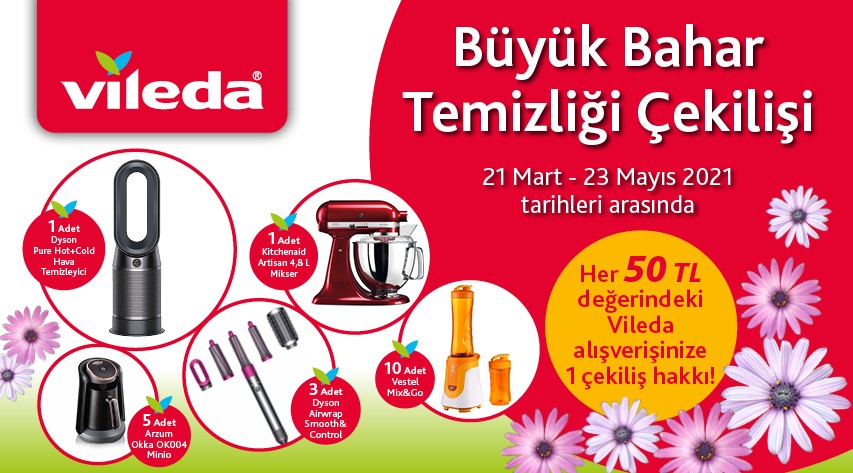 50 TL ve Üzeri Vileda Alışverişinize ÇEKİLİŞ HAKKI kampanyası