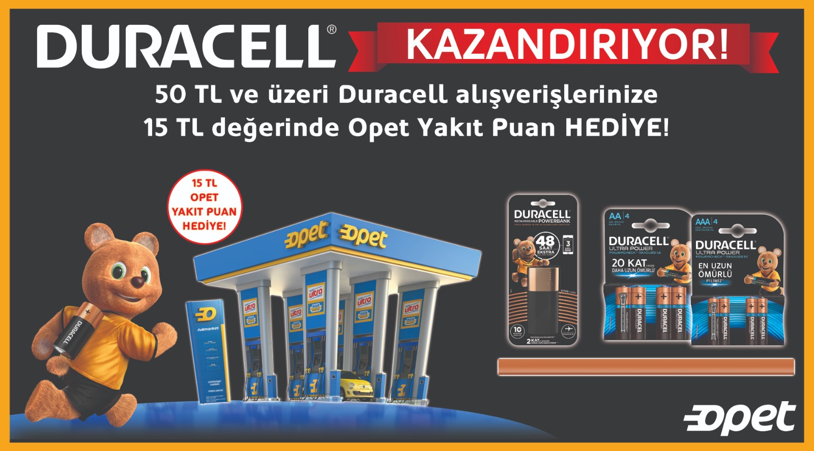 50 TL ve Üzeri Duracell Alışverişine kampanyası