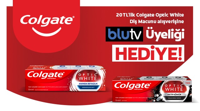 20 TL ve Üzeri Colgate Optic White Alışverişinize 1 AYLIK BLUTV kampanyası