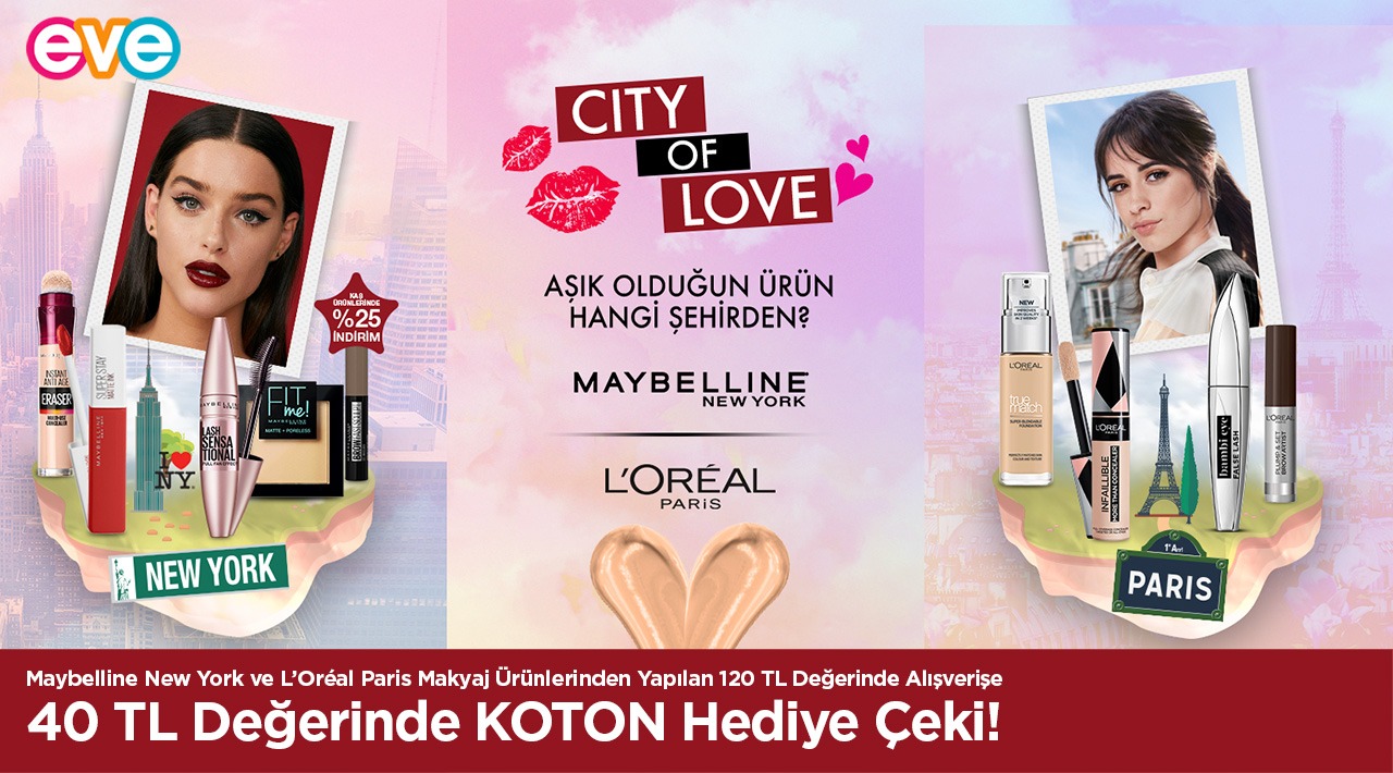120 TL ve Üzeri Loreal Ürünleri Alışverişinize 40 TL KOTON HEDİYE ÇEKİ kampanyası