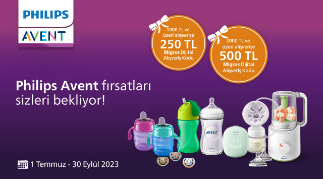 Philips Avent Alışverişinize MİGROS DİJİTAL KOD kampanyası