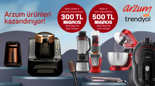 Arzum Alışverişinize TRENDYOL’DA GEÇERLİ MİGROS HEDİYE KODU kampanyası