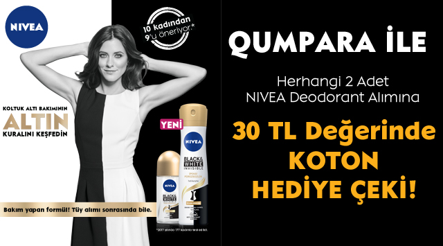 2 Adet Nivea Deodorant Ürünü Alışverişinize kampanyası
