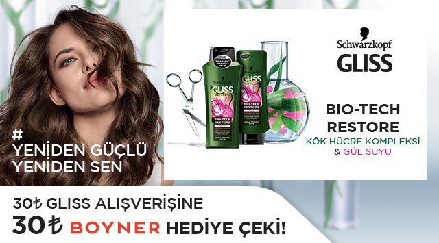 30 TL ve Üzeri Gliss Alışverişinize kampanyası