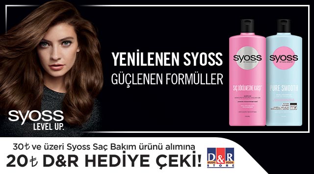 30 TL ve Üzeri Syoss Alışverişinize 20 TL D&R HEDİYE ÇEKİ kampanyası