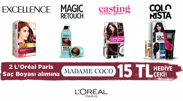 2 Adet L'Oreal Paris Saç Boyası Alışverişine kampanyası