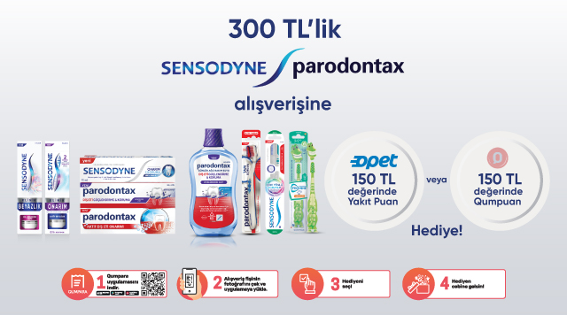 300 TL ve üzeri Sensodyne veya Parodontax Alışverişinize 150 TL QUMPUAN VEYA OPET YAKIT PUAN kampanyası