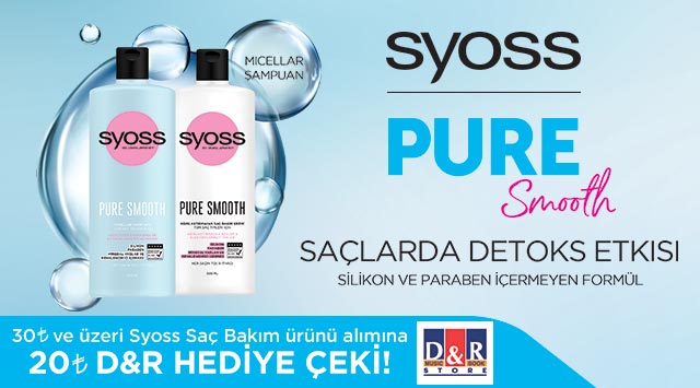 30 TL ve Üzeri Syoss Alışverişinize 20 TL D&R HEDİYE ÇEKİ kampanyası