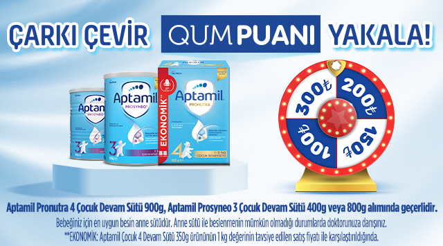 Aptamil Alışverişinize ÇARK HAKKI kampanyası