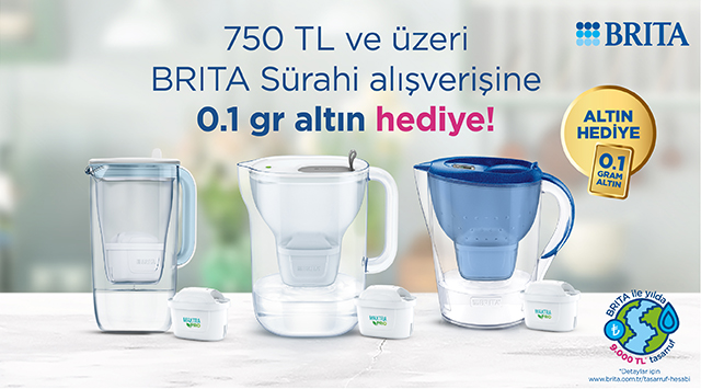 750 TL ve üzeri Brita Sürahi Alışverişinize kampanyası