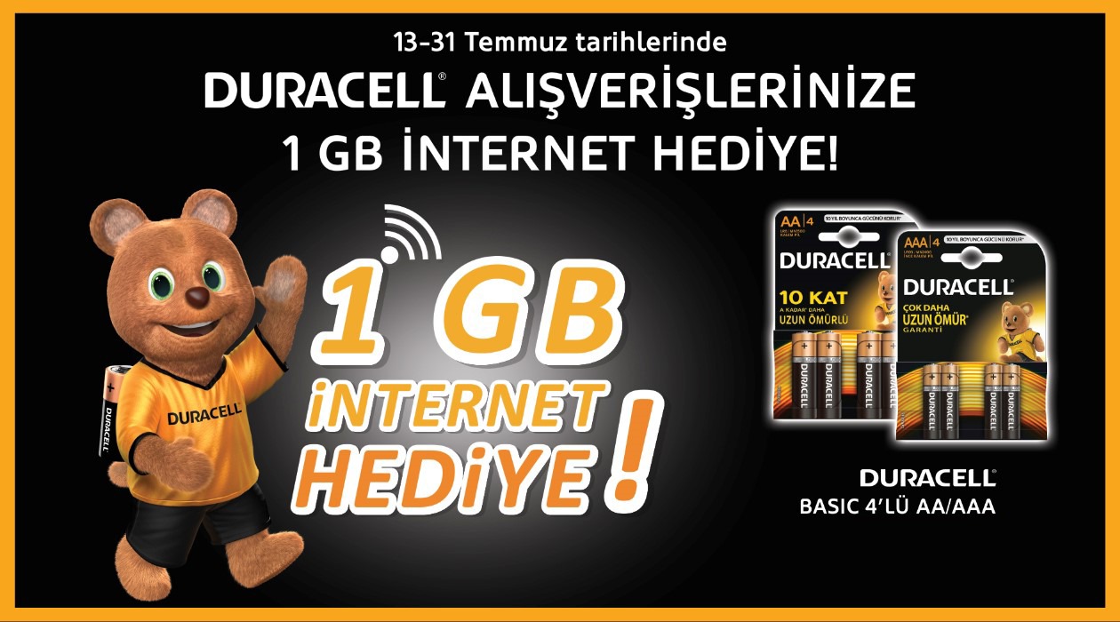 1 Adet Duracell Alışverişine kampanyası