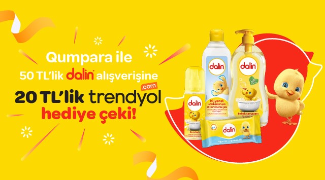 50 TL ve Üzeri Dalin Alışverişinize 20 TL TRENDYOL HEDİYE ÇEKİ kampanyası