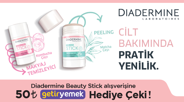 Diadermine Beauty Stick Alışverişinize 50 TL GETİR YEMEK HEDİYE ÇEKİ kampanyası