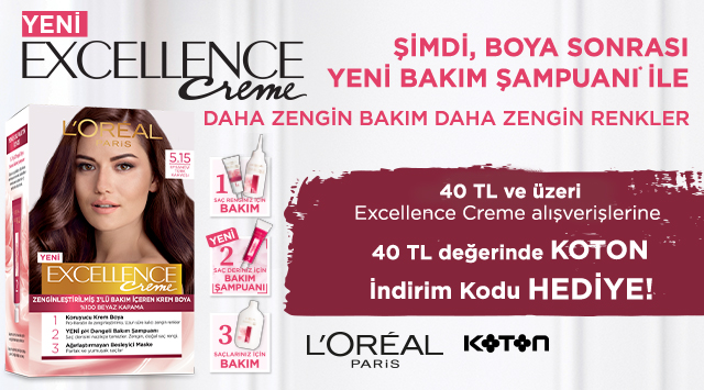 40 TL ve Üzeri Excellence Creme Alışverişinize kampanyası