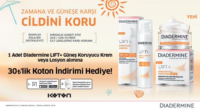 1 Adet Diadermine Sun Protect Ürünü Alışverişinize kampanyası
