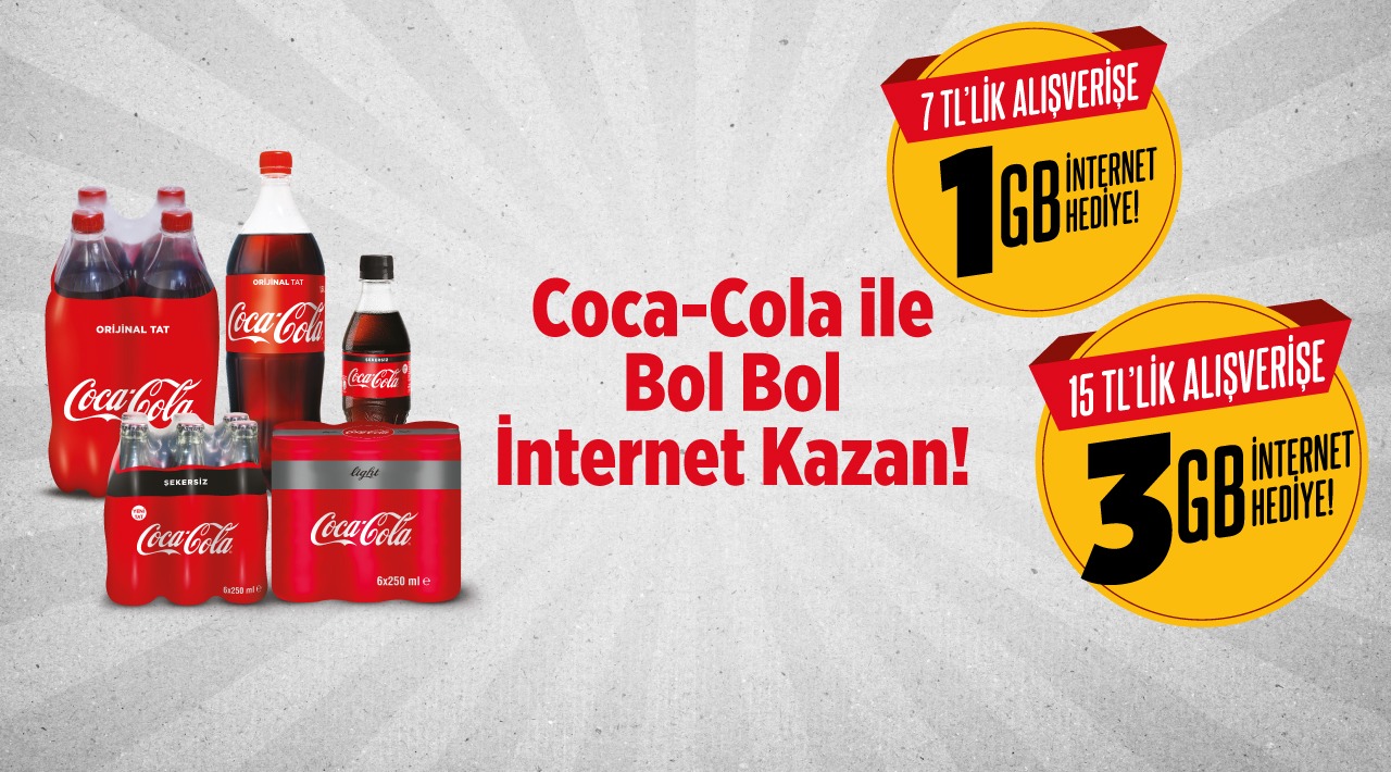 Coca Cola Alışverişinize HAFTALIK İNTERNET PAKETİ kampanyası