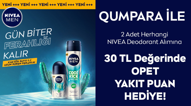 2 adet Nivea Deodorant Alışverişinize kampanyası