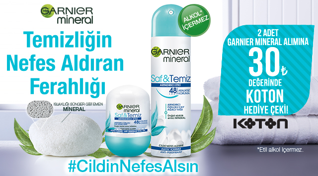 2 Adet Garnier Deodorant Alışverişinize kampanyası