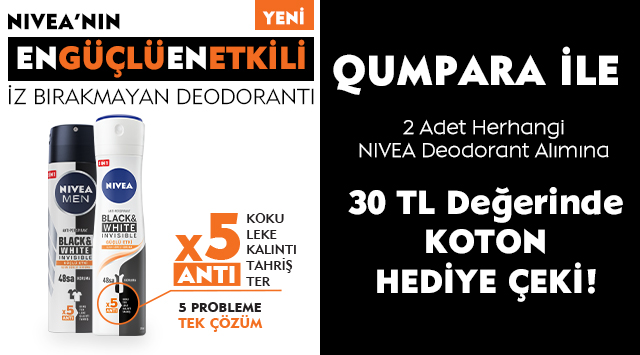 2 Adet Nivea Deodorant Alışverişinize kampanyası