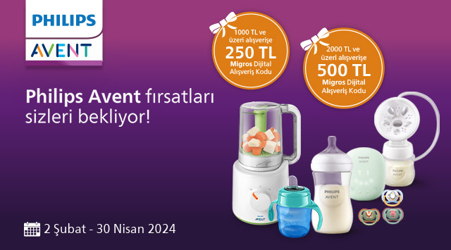 Philips Avent Alışverişinize MİGROS DİJİTAL KOD kampanyası