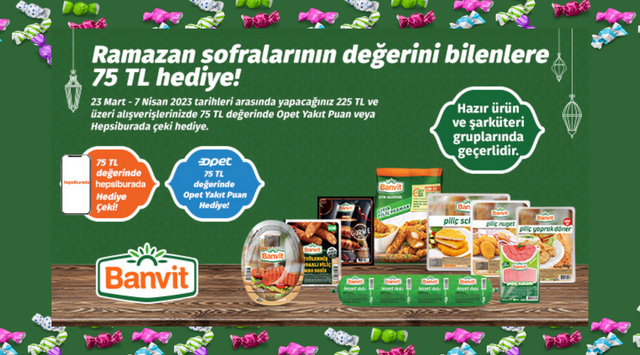 225 TL ve Üzeri Banvit Alışverişinize kampanyası