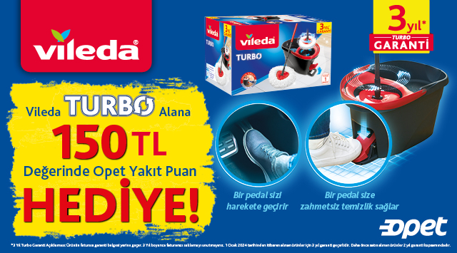 Vileda Turbo Alışverişinize 150 TL YAKIT PUAN kampanyası