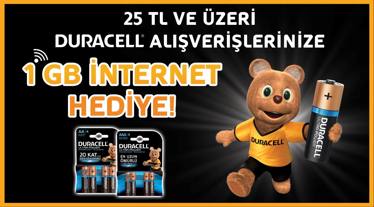 25 TL ve Üzeri Duracell Alışverişine kampanyası