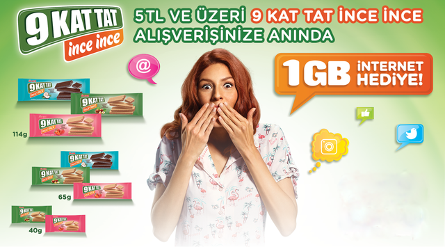 5 TL ve Üzeri 9 Kat Tat İnce İnce Alışverişinize kampanyası