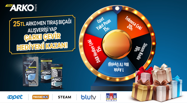 25 TL ve Üzeri Arko Men Tıraş Bıçağı Alışverişinize kampanyası