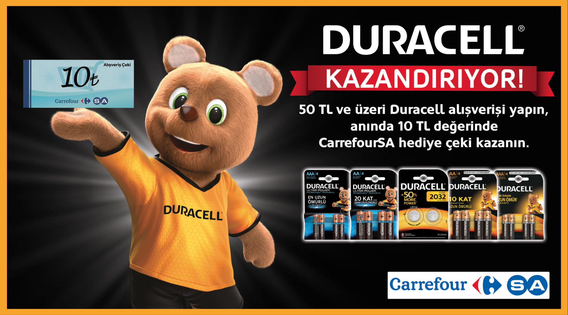 50 TL ve Üzeri Duracell Alışverişinize kampanyası