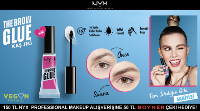 150 TL ve Üzeri NYX Professional Makeup Alışverişinize kampanyası