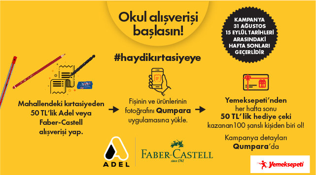 50 TL'lik Adel veya Faber-Castell Alışverişine kampanyası