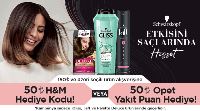 150 TL ve Üzeri Schwarzkopf Alışverişinize kampanyası