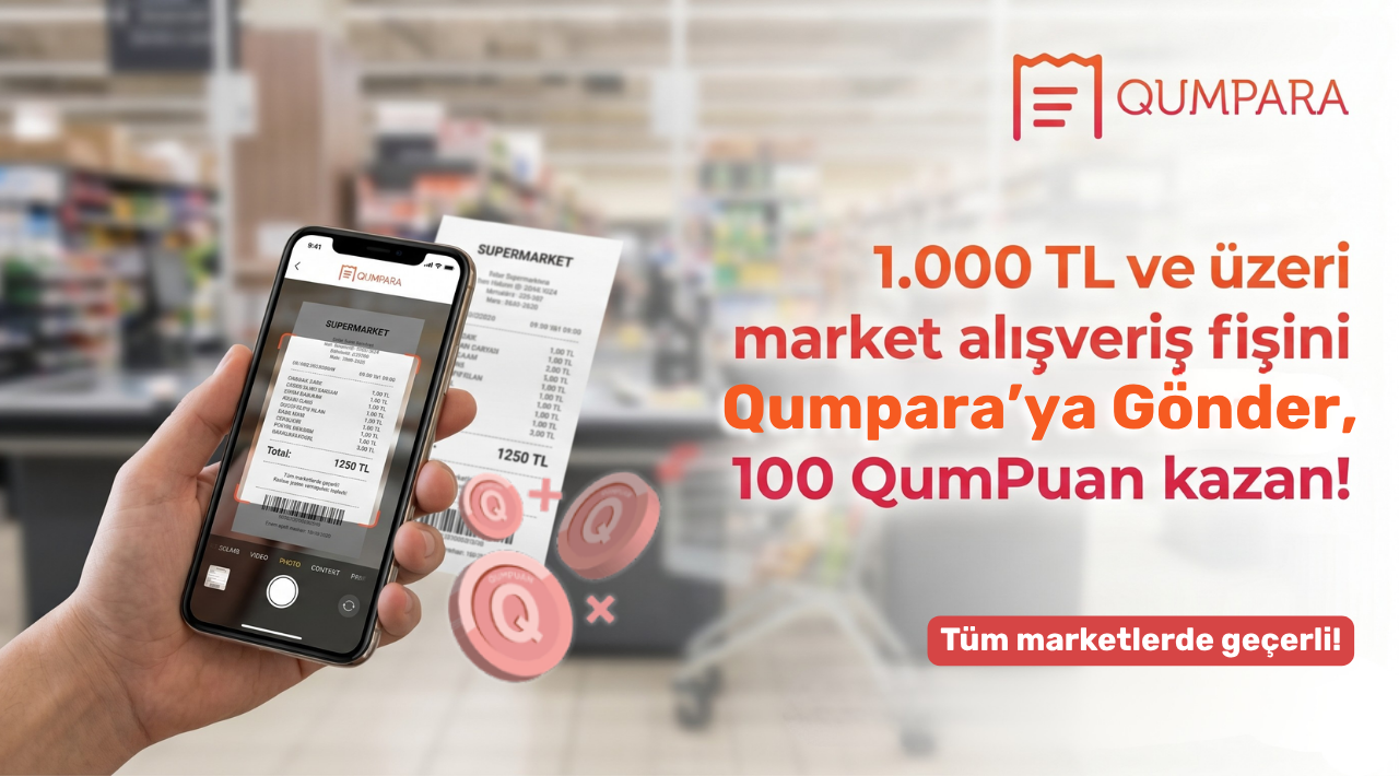 1000 TL ve üzeri Market Alışverişinize 100 QUMPUAN kampanyası