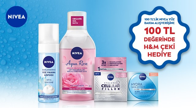 100 TL ve üzeri Nivea Yüz Bakım Alışverişinize kampanyası
