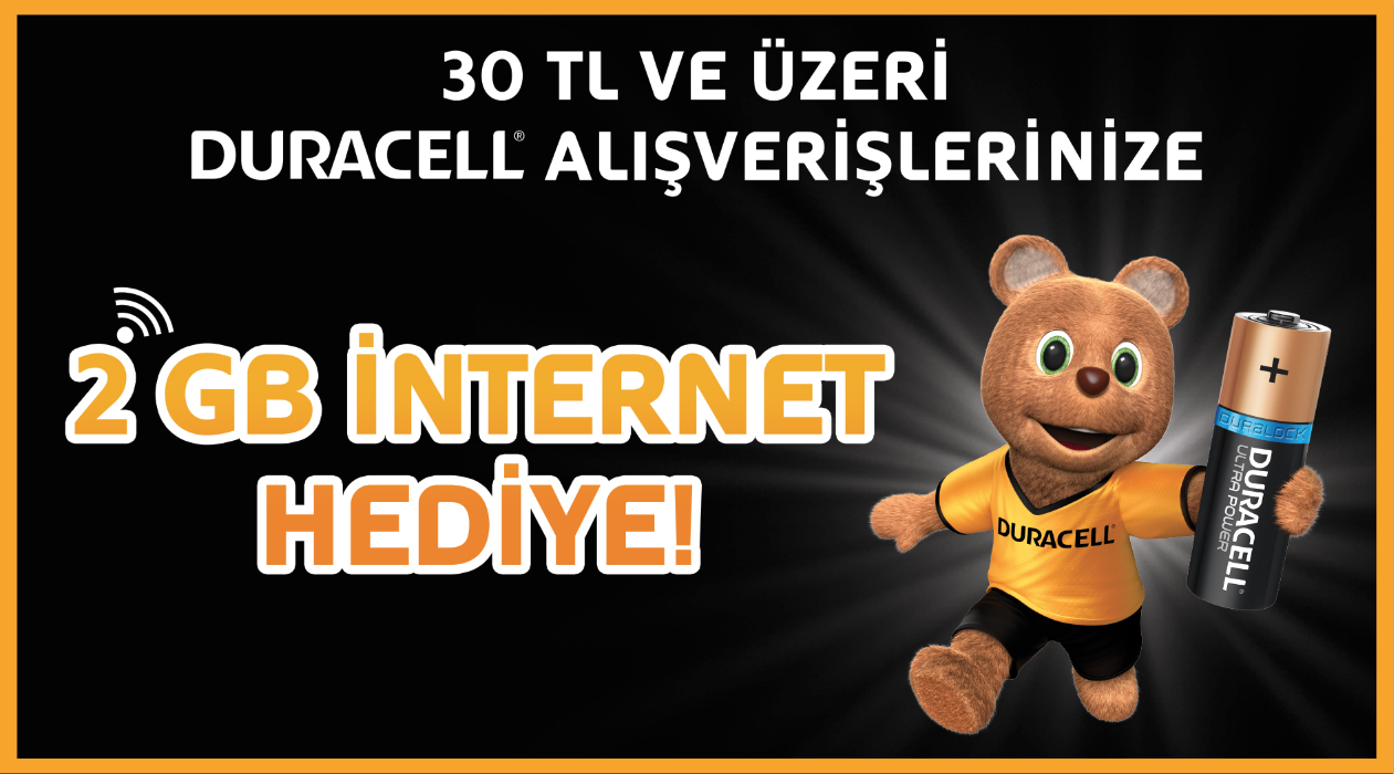 30 TL ve Üzeri Duracell Alışverişinize kampanyası