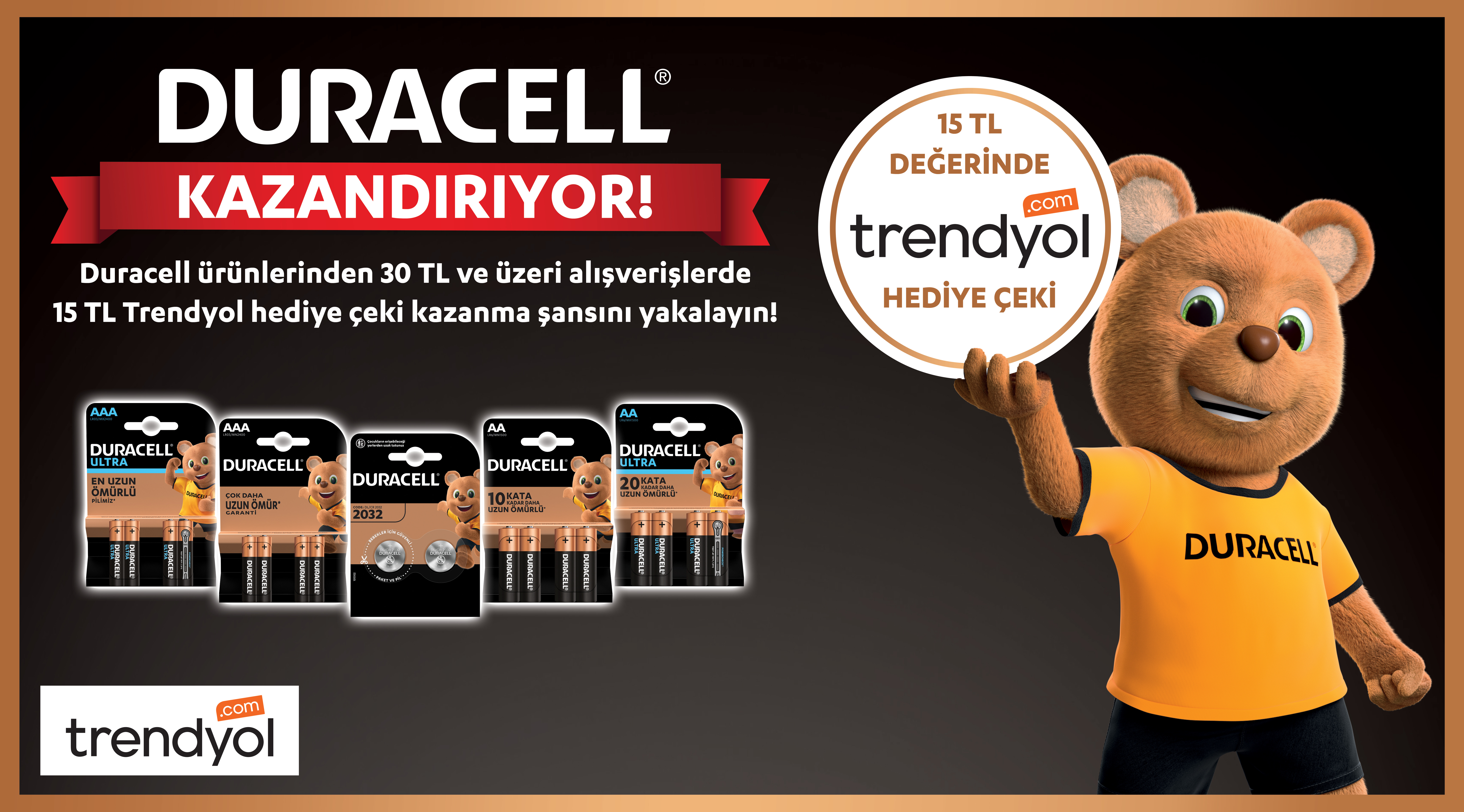 30 TL ve Üzeri Duracell Alışverişinize kampanyası