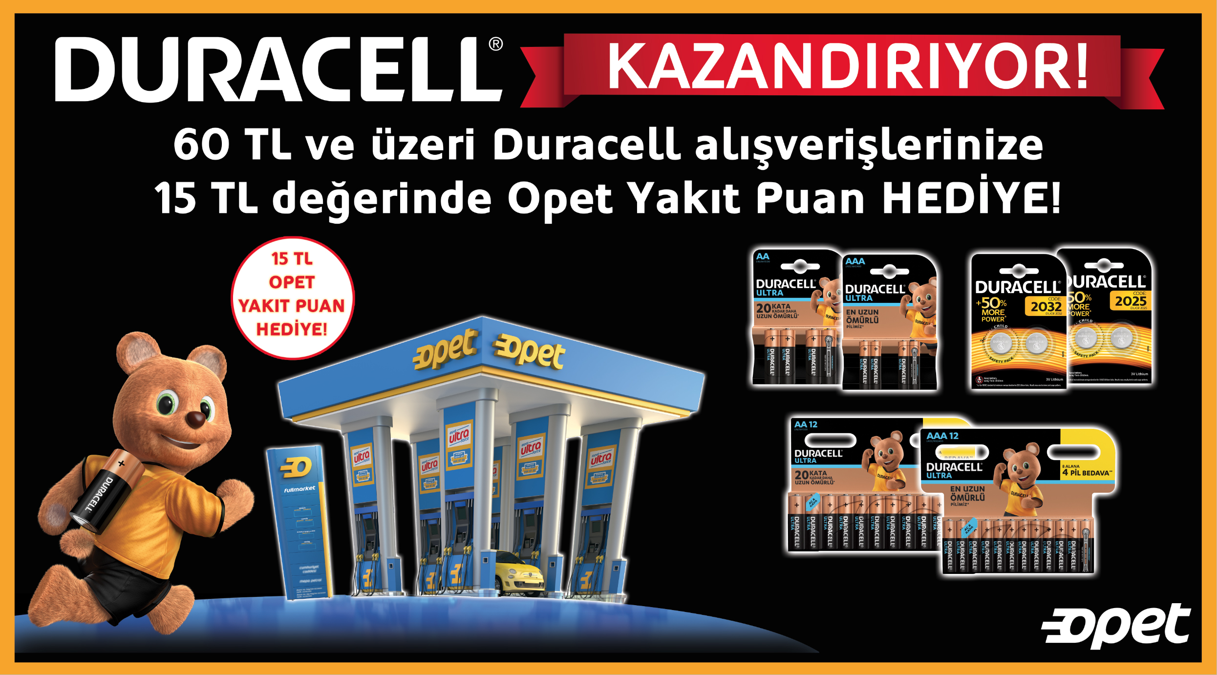 60 TL ve Üzeri Duracell Alışverişinize kampanyası