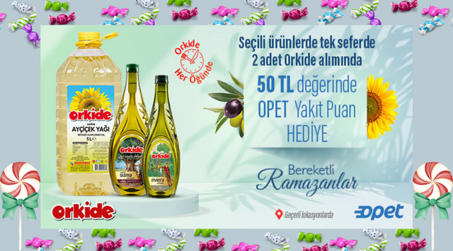2 Adet Orkide Alışverişinize 50 TL OPET YAKIT PUAN kampanyası