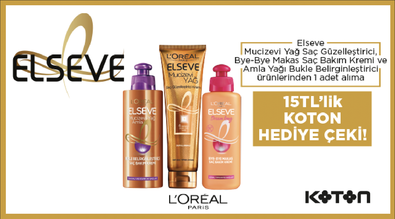 Elseve Alışverişinize 15 TL KOTON HEDİYE ÇEKİ kampanyası