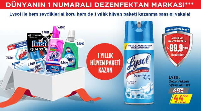 Lysol LDS 400 ml Alışverişinize kampanyası