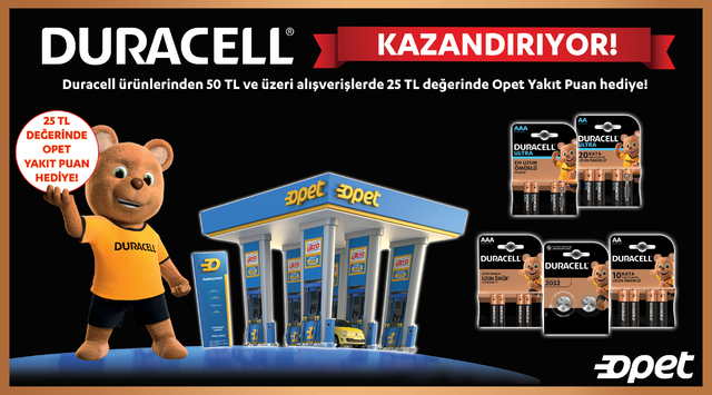 50 TL ve Üzeri Duracell Alışverişinize kampanyası