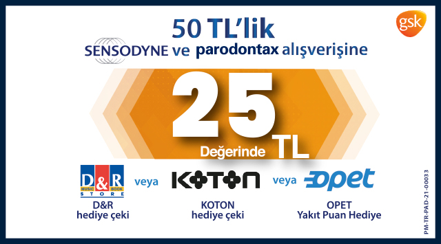50 TL ve Üzeri Parodontax ve Sensodyne Alışverişinize SEN SEÇ kampanyası