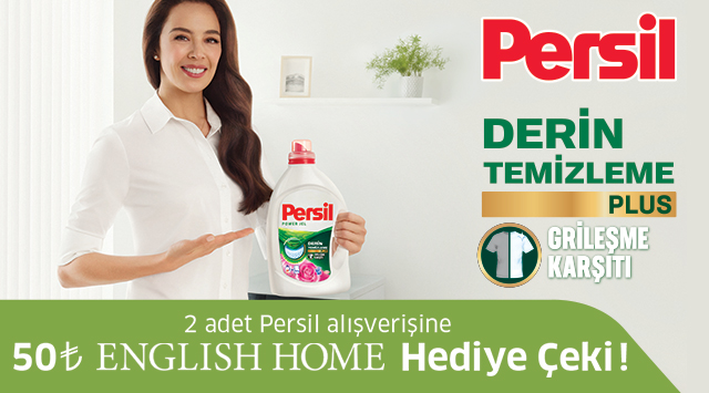 2 Adet Persil Alışverişinize 50 TL ENGLİSH HOME HEDİYE ÇEKİ kampanyası