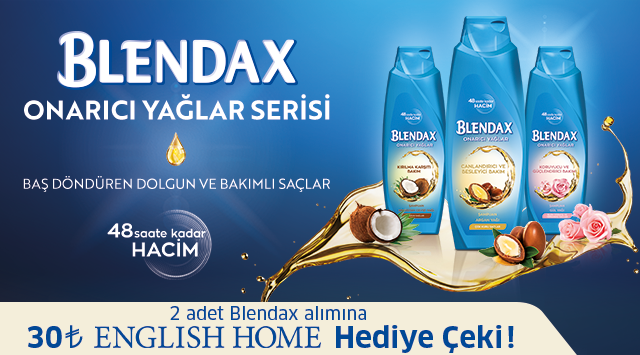 2 Adet Blendax Alışverişinize 30 TL ENGLİSH HOME HEDİYE ÇEKİ kampanyası