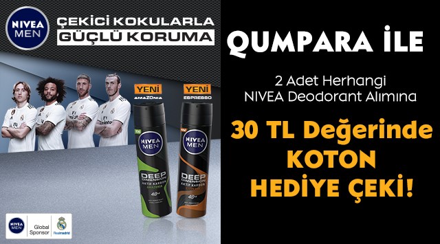 2 Adet Nivea Deodorant Ürünü Alışverişinize kampanyası