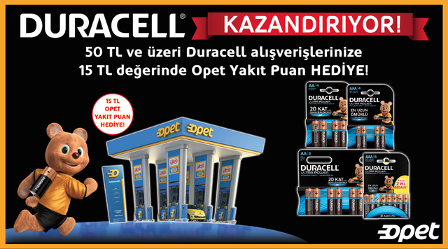 50 TL ve Üzeri Duracell Alışverişine kampanyası